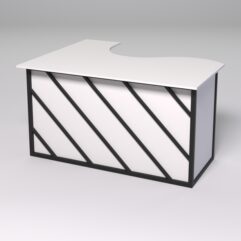 Стол эргономичный офисный СЭ-14А (правосторонний) СТРОНГ в стиле ЛОФТ декор №2, Белый