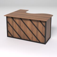 Стол эргономичный офисный СЭ-14А (правосторонний) СТРОНГ в стиле ЛОФТ декор №2, Орех