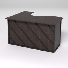 Стол эргономичный офисный СЭ-14А (правосторонний) СТРОНГ в стиле ЛОФТ декор №2, Дуб Венге