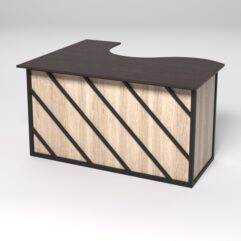 Стол эргономичный офисный СЭ-14А (правосторонний) СТРОНГ в стиле ЛОФТ декор №2, Дуб Венге и Дуб Сонома