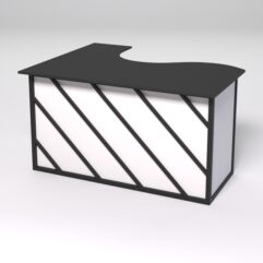 Стол эргономичный офисный СЭ-14А (правосторонний) СТРОНГ в стиле ЛОФТ декор №2, Черный и Белый