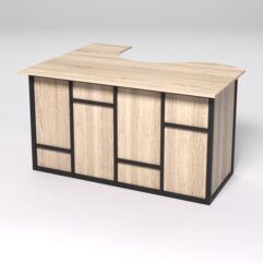 Стол эргономичный офисный СЭ-14А (правосторонний) СТРОНГ в стиле ЛОФТ декор №3, Дуб Сонома