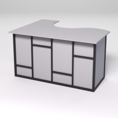 Стол эргономичный офисный СЭ-14А (правосторонний) СТРОНГ в стиле ЛОФТ декор №3, Серый