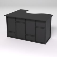 Стол эргономичный офисный СЭ-14А (правосторонний) СТРОНГ в стиле ЛОФТ декор №3, Черный