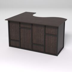 Стол эргономичный офисный СЭ-14А (правосторонний) СТРОНГ в стиле ЛОФТ декор №3, Дуб Венге