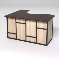 Стол эргономичный офисный СЭ-14А (правосторонний) СТРОНГ в стиле ЛОФТ декор №3, Дуб Венге и Дуб Сонома