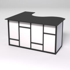 Стол эргономичный офисный СЭ-14А (правосторонний) СТРОНГ в стиле ЛОФТ декор №3, Черный и Белый