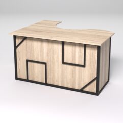 Стол эргономичный офисный СЭ-14А (правосторонний) СТРОНГ в стиле ЛОФТ декор №4, Дуб Сонома