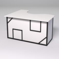 Стол эргономичный офисный СЭ-14А (правосторонний) СТРОНГ в стиле ЛОФТ декор №4, Белый