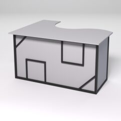 Стол эргономичный офисный СЭ-14А (правосторонний) СТРОНГ в стиле ЛОФТ декор №4, Серый