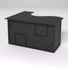 Стол эргономичный офисный СЭ-14А (правосторонний) СТРОНГ в стиле ЛОФТ декор №4, Черный