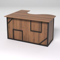 Стол эргономичный офисный СЭ-14А (правосторонний) СТРОНГ в стиле ЛОФТ декор №4, Орех