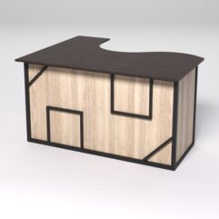 Стол эргономичный офисный СЭ-14А (правосторонний) СТРОНГ в стиле ЛОФТ декор №4, Дуб Венге и Дуб Сонома