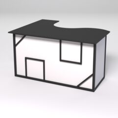 Стол эргономичный офисный СЭ-14А (правосторонний) СТРОНГ в стиле ЛОФТ декор №4, Черный и Белый