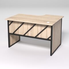 Стол эргономичный офисный СЭ-15 (левосторонний) СТРОНГ в стиле ЛОФТ декор №2, Дуб Сонома