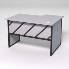 Стол эргономичный офисный СЭ-15 (левосторонний) СТРОНГ в стиле ЛОФТ декор №2, Серый