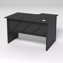 Стол эргономичный офисный СЭ-15 (левосторонний) СТРОНГ в стиле ЛОФТ декор №2, Черный