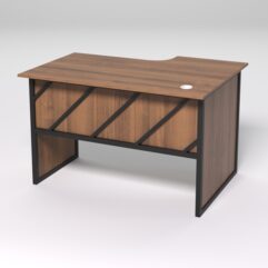 Стол эргономичный офисный СЭ-15 (левосторонний) СТРОНГ в стиле ЛОФТ декор №2, Орех