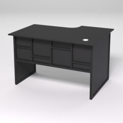 Стол эргономичный офисный СЭ-15 (левосторонний) СТРОНГ в стиле ЛОФТ декор №3, Черный