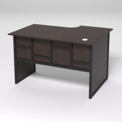 Стол эргономичный офисный СЭ-15 (левосторонний) СТРОНГ в стиле ЛОФТ декор №3, Дуб Венге