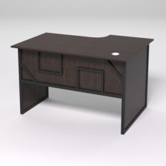 Стол эргономичный офисный СЭ-15 (левосторонний) СТРОНГ в стиле ЛОФТ декор №4, Дуб Венге