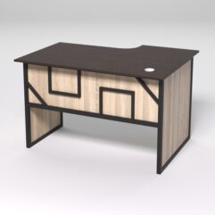 Стол эргономичный офисный СЭ-15 (левосторонний) СТРОНГ в стиле ЛОФТ декор №4, Дуб Венге и Дуб Сонома