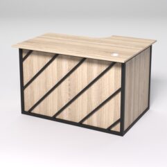 Стол эргономичный офисный СЭ-15А (левосторонний) СТРОНГ в стиле ЛОФТ декор №2, Дуб Сонома