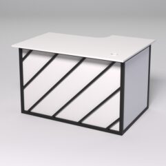 Стол эргономичный офисный СЭ-15А (левосторонний) СТРОНГ в стиле ЛОФТ декор №2, Белый