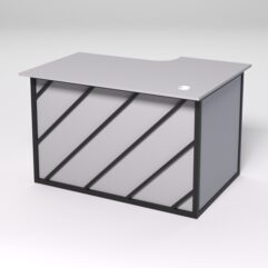 Стол эргономичный офисный СЭ-15А (левосторонний) СТРОНГ в стиле ЛОФТ декор №2, Серый