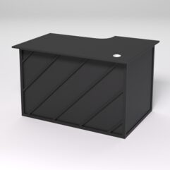 Стол эргономичный офисный СЭ-15А (левосторонний) СТРОНГ в стиле ЛОФТ декор №2, Черный