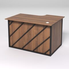 Стол эргономичный офисный СЭ-15А (левосторонний) СТРОНГ в стиле ЛОФТ декор №2, Орех