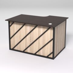 Стол эргономичный офисный СЭ-15А (левосторонний) СТРОНГ в стиле ЛОФТ декор №2, Дуб Венге и Дуб Сонома