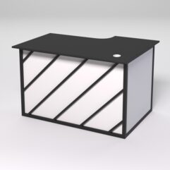 Стол эргономичный офисный СЭ-15А (левосторонний) СТРОНГ в стиле ЛОФТ декор №2, Черный и Белый