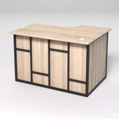 Стол эргономичный офисный СЭ-15А (левосторонний) СТРОНГ в стиле ЛОФТ декор №3, Дуб Сонома