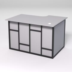 Стол эргономичный офисный СЭ-15А (левосторонний) СТРОНГ в стиле ЛОФТ декор №3, Серый