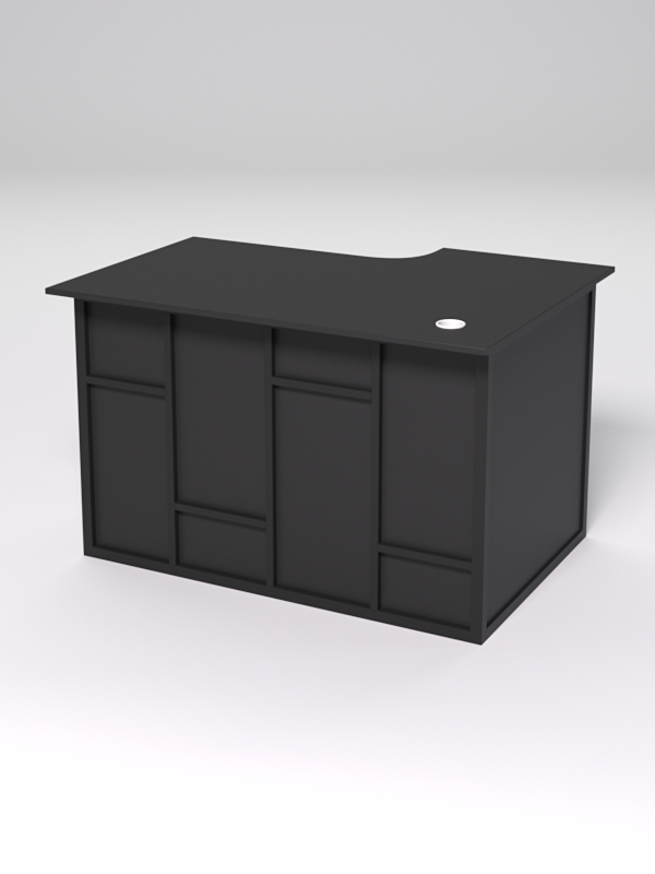 Стол эргономичный офисный СЭ-15А (левосторонний) СТРОНГ в стиле ЛОФТ декор №3, Черный