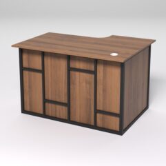 Стол эргономичный офисный СЭ-15А (левосторонний) СТРОНГ в стиле ЛОФТ декор №3, Орех