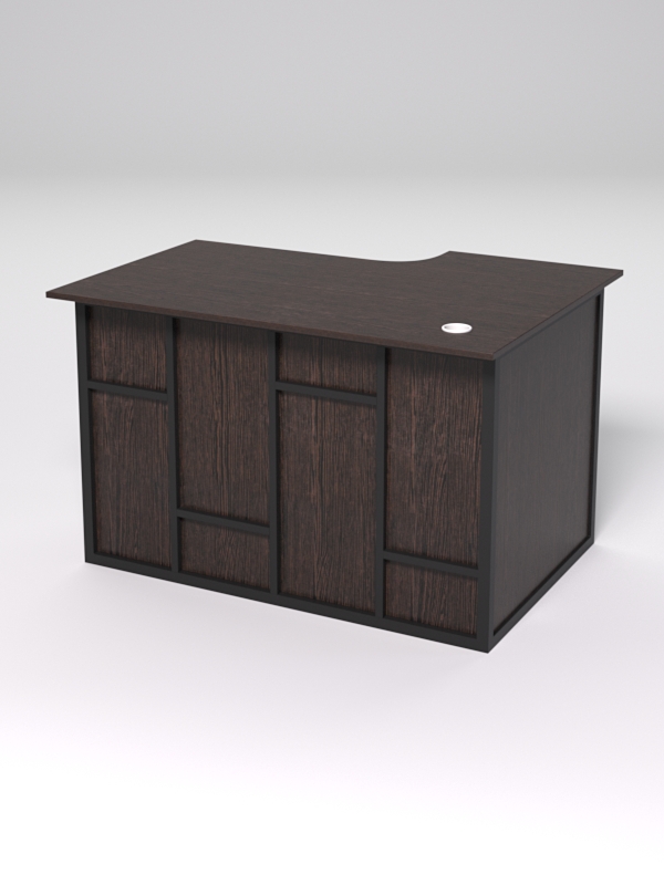 Стол эргономичный офисный СЭ-15А (левосторонний) СТРОНГ в стиле ЛОФТ декор №3, Дуб Венге