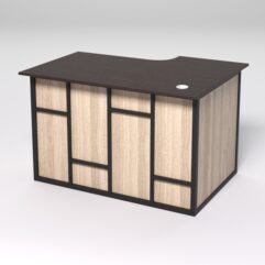 Стол эргономичный офисный СЭ-15А (левосторонний) СТРОНГ в стиле ЛОФТ декор №3, Дуб Венге и Дуб Сонома