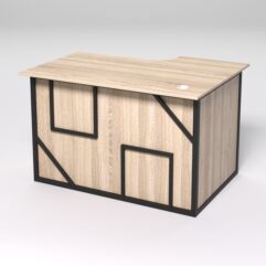 Стол эргономичный офисный СЭ-15А (левосторонний) СТРОНГ в стиле ЛОФТ декор №4, Дуб Сонома