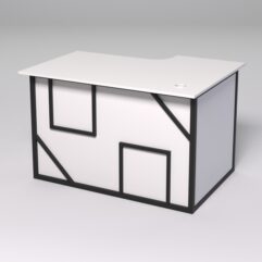 Стол эргономичный офисный СЭ-15А (левосторонний) СТРОНГ в стиле ЛОФТ декор №4, Белый