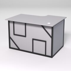 Стол эргономичный офисный СЭ-15А (левосторонний) СТРОНГ в стиле ЛОФТ декор №4, Серый