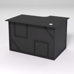 Стол эргономичный офисный СЭ-15А (левосторонний) СТРОНГ в стиле ЛОФТ декор №4, Черный