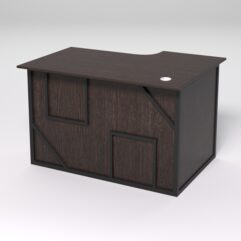 Стол эргономичный офисный СЭ-15А (левосторонний) СТРОНГ в стиле ЛОФТ декор №4, Дуб Венге