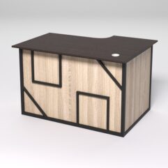 Стол эргономичный офисный СЭ-15А (левосторонний) СТРОНГ в стиле ЛОФТ декор №4, Дуб Венге и Дуб Сонома