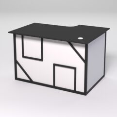 Стол эргономичный офисный СЭ-15А (левосторонний) СТРОНГ в стиле ЛОФТ декор №4, Черный и Белый