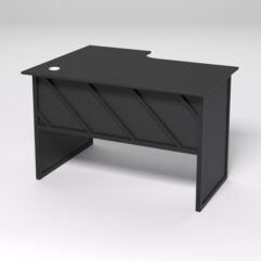 Стол эргономичный офисный СЭ-16 (правосторонний) СТРОНГ в стиле ЛОФТ декор №2, Черный