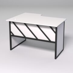 Стол эргономичный офисный СЭ-16 (правосторонний) СТРОНГ в стиле ЛОФТ декор №2, Белый