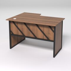 Стол эргономичный офисный СЭ-16 (правосторонний) СТРОНГ в стиле ЛОФТ декор №2, Орех