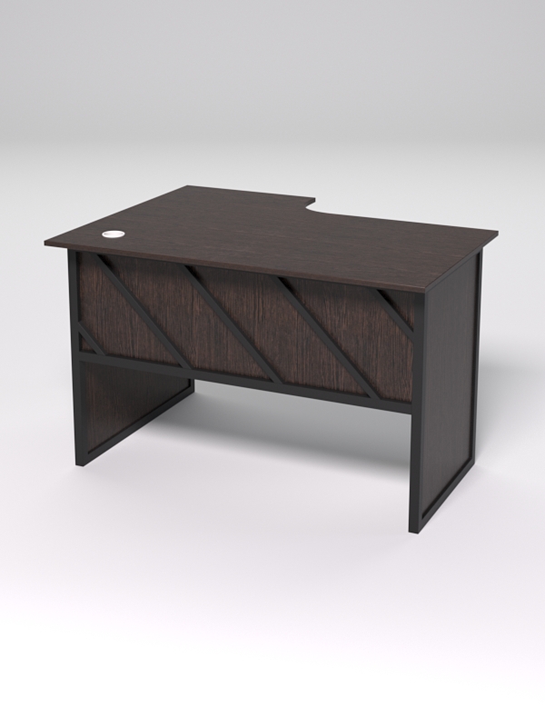 Стол эргономичный офисный СЭ-16 (правосторонний) СТРОНГ в стиле ЛОФТ декор №2, Дуб Венге